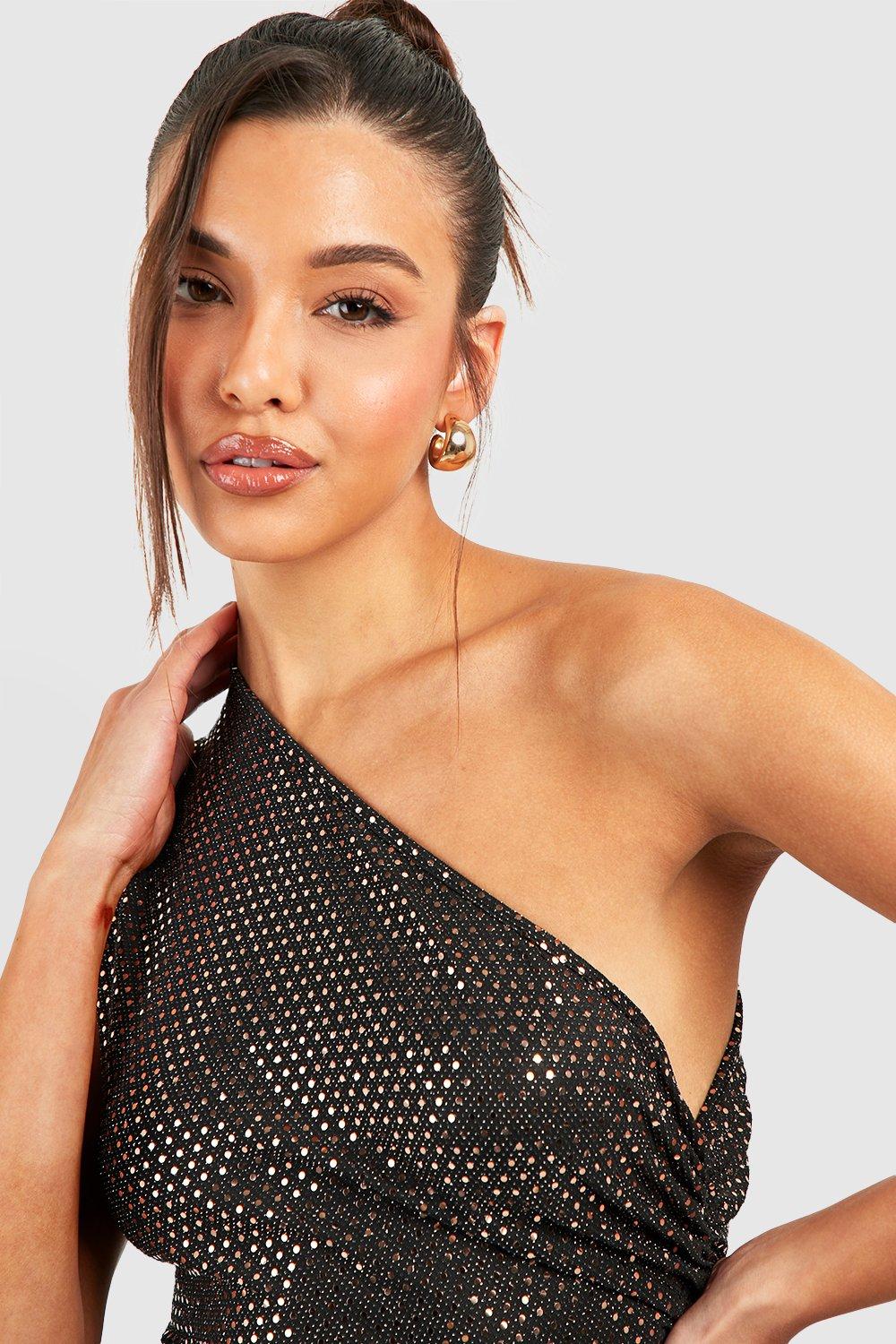 Boohoo rose 2024 gold sequin dress